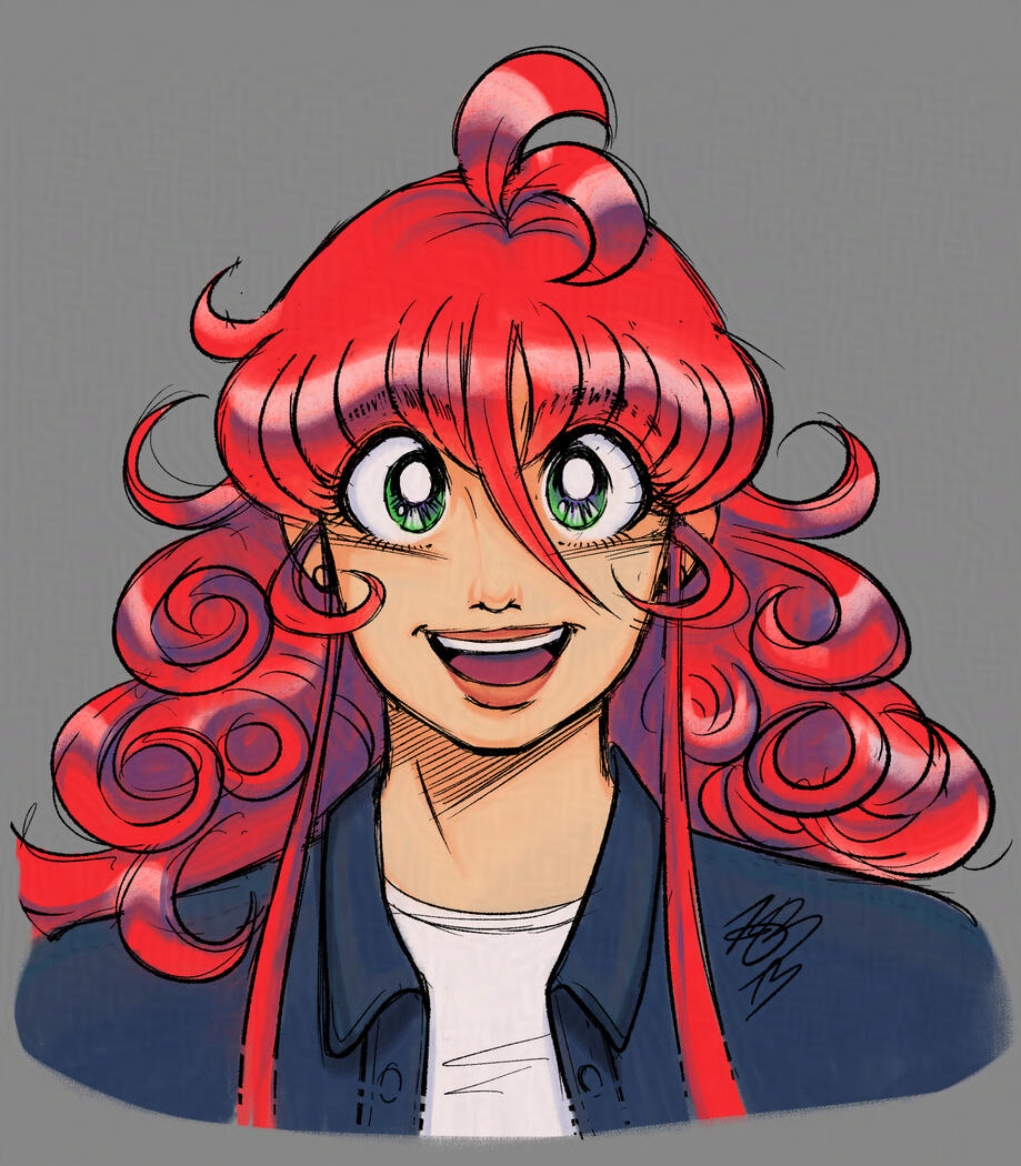 Digital sketch and rough paint of Tiffany, the protagonist of my webcomic 'Paradiso'