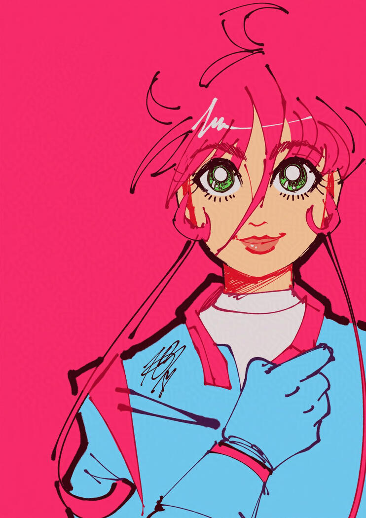 Stylistic digital sketch of Tiffany, the protagonist from my webcomic 'Paradiso'