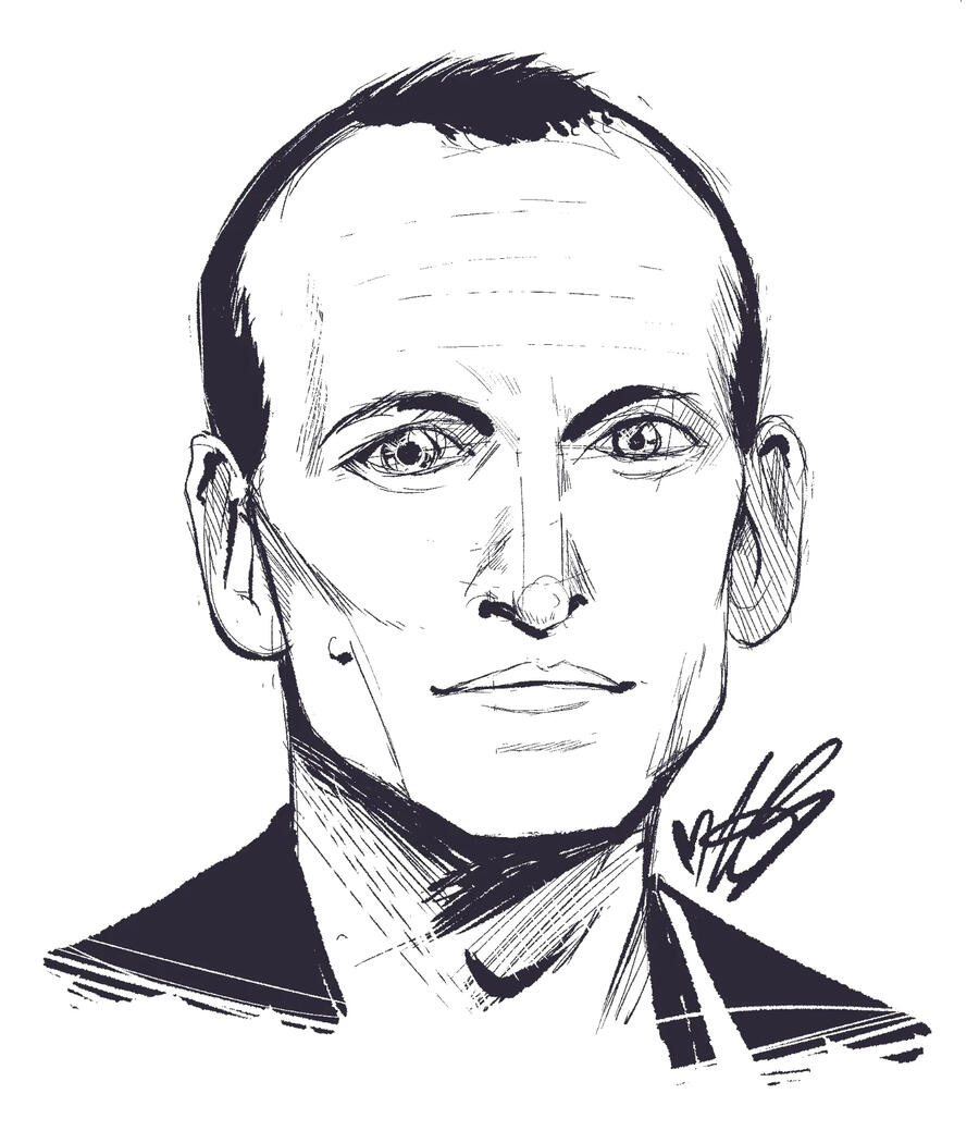 Digital sketch of the Ninth Doctor