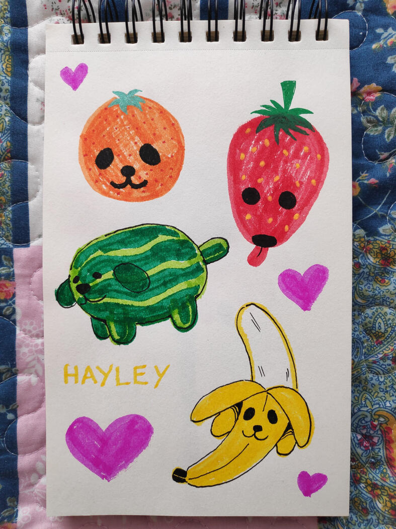 &quot;Fruit Doggo&quot; marker concept sketches