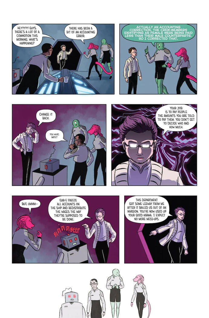 SHIP WRECKED Vol. 3 Page 16 - Written by Aaron Fever, drawn by Iuli Niculescu and coloured by Hayley Mulcahy